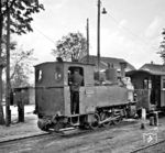 Lok "SÖGEL" mit dem GmP 4 von Lathen nach Werlte im Bahnhof Sögel. (16.05.1951) <i>Foto: Gerd Wolff</i>