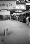 Ankunft des ersten nach dem Krieg wiedereingeführten Rheingoldzuges in Köln Hbf. An der Zugspitze eine Altkessel 03.10.  (20.05.1951) <i>Foto: Fischer</i>
