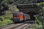 140 442 (Bh Seelze) mit einem Güterzug nahe Weidenthal. (29.05.2004) <i>Foto: Thomas Konz</i>