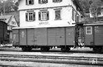 Gsm-Gepäckwagen "Stuttgart 52", 1911 als PwPosti von der Waggon-Werkstätte Cannstadt geliefert, im Bahnhof Altensteig. (17.07.1965) <i>Foto: Helmut Röth</i>