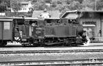 99 193, die letzte Überlebende der vier Dampfloks der Schmalspurbahn Nagold - Altensteig. Seit 1969 ist sie hoch über dem Genfer See in Blonay (nahe Montreux) zu Hause. (17.07.1965) <i>Foto: Helmut Röth</i>