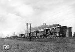 Die pr. G 10 "5438 Hannover" (spätere 57 2048) mit einem Güterzug bei Lehrte. (1922) <i>Foto: Rudolf Kreutzer</i>