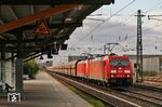 185 294 und 185 223 fahren mit DGS 44987 (Oberhausen West - Linz Stahlwerke) durch den Bahnhof Hilden. (03.04.2020) <i>Foto: Joachim Bügel</i>