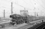 03 1084 mit einem Postzug in Köln-Betriebsbahnhof. Das markante Fahrdienstleiterstellwerk "Bf" im Hintergrund ist heute noch vorhanden. (19.09.1959) <i>Foto: A.E.Durrant</i>