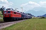 Bei N 5428 passten Lok und Wagen wieder zusammen. ÖBB 1110.502 rollt bei Klais dem nächsten halt in Garmisch-Partenkirchen entgegen. (23.08.1980) <i>Foto: Prof. Dr. Willi Hager</i>