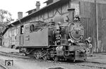 Neben 99 6101 (ex NWE Lok 6) wurde 1914 auch NWE Lok 7, die spätere 99 6102 in Dienst gestellt. Auch sie kam mit Verstaatlichung der Bahn im Jahre 1949 zur DR.  (28.06.1966) <i>Foto: Will A. Reed</i>