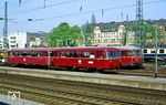 995 409 mit 795 414 und 515 622 im Bahnhof Opladen. (23.04.1987) <i>Foto: Joachim Bügel</i>