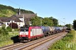 CFL 4009 mit einem Kesselwagenzug bei Leutesdorf. (28.05.2020) <i>Foto: Zeno Pillmann</i>