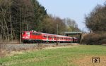 110 428 mit RB 15150 (Gießen - Dillenburg) zwischen Wetzlar und Herborn bei Werdorf. (23.03.2012) <i>Foto: Marvin Christ</i>