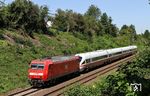 MEG 145 067 mit 605 004 als DGS 56195 (Mukran-) Diepholz - Opladen) kurz vor dem Ziel seiner letzten Reise bei Leichlingen.   (31.07.2020) <i>Foto: Joachim Bügel</i>