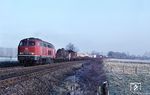 216 181 mit einem gemischten Güterzug aus Gerstungen kurz hinter der deutsch/deutschen Grenze bei Obersuhl. (01.1971) <i>Foto: Dieter Junker</i>
