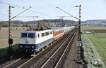 111 023 mit D 780 (Berchtesgaden - Hamburg-Altona) bei Friedland. (09.05.1980) <i>Foto: Prof. Dr. Willi Hager</i>