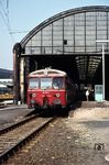 Die gut besetzten 515 650 und 515 640 verlassen letztmalig als N 5670 nach Bad Schwalbach den Wiesbadener Hauptbahnhof.  (24.09.1983) <i>Foto: A. Wagner</i>
