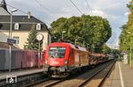 Auch dieser Zug gehört normalerweise nicht hierhin: ÖBB 1116.054 fährt mit dem Leerpark LPF 78218 (Köln Bbf - Düsseldorf Hbf) für den Urlaubsexpress Düsseldorf - Villach durch die S-Bahnstation Solingen-Vogelpark. (01.09.2020) <i>Foto: Joachim Bügel</i>