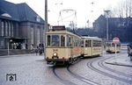 Tw 36 als Sonderwagen für die Teilnehmer der BDEF-Sonderfahrt vor dem Bahnhof in Flensburg. (09.04.1972) <i>Foto: Dieter Junker</i>