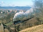41 1185 mit einem Güterzug von Saalfeld nach Triptis bei Saalfeld-Gorndorf.  (18.02.1995) <i>Foto: Joachim Schmidt</i>
