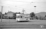 Tw 18 als rollender Reklamewagen in Heidelberg. (16.06.1960) <i>Foto: Helmut Röth</i>