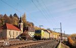 TLX 193 559 mit einem KLV-Zug nach Köln-Eifeltor am Schloss Mainberg bei Schweinfurt. (06.11.2020) <i>Foto: Joachim Schmidt</i>
