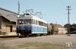 ET 5 mit einem Güterzug im Bahnhof Trossingen Stadt. (04.04.1969) <i>Foto: Dieter Junker</i>