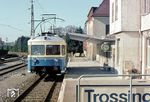 ET 5 (Esslingen, Baujahr 1956) wartet im Bahnhof Trossingen Stadt auf die Rückfahrt zum DB-Bahnhof.  (05.04.1969) <i>Foto: Dieter Junker</i>