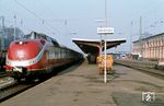 601 008/018 als Alpen-See-Express Dt 13481 (Hamburg-Altona - Bodenmais) im Bahnhof Kreiensen. (23.02.1980) <i>Foto: Prof. Dr. Willi Hager</i>