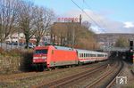 Auch ein Ersatzzug, diesmal für einen IC 2, verkehrte IC 2904 mit 101 043 nach Köln, aufgenommen in Wuppertal-Sonnborn. (14.01.2021) <i>Foto: Wolfgang Bügel</i>