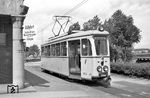 Fuchs-Triebwagen 65 der Oberrheinischen Eisenbahn-Gesellschaft (OEG) beim  Umsetzen am Bahnhof Kurpfalzbrücke in Mannheim. (22.07.1962) <i>Foto: Helmut Röth</i>