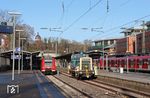 Zu einer Baustelle in Groß Gerau ist 363 036 der AIXrail Aachen als Tfzf 92542 (Koblenz - Darmstadt) in Mainz Römisches Theater unterwegs. (27.02.2021) <i>Foto: Marvin Christ</i>