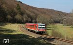 628 301 als RB 12428 (Andernach - Kaisersesch) auf der Eifelquerbahn bei Urmersbach. (24.03.2012) <i>Foto: Marvin Christ</i>