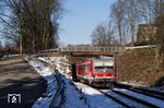 628 495 als RB 30764 auf dem Weg nach Remscheid in Solingen. (10.02.2013) <i>Foto: Marvin Christ</i>