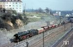 44 1654 vom Bw Ehrang mit einem Güterzug in Saarbrücken. (04.1967) <i>Foto: Robin Fell</i>