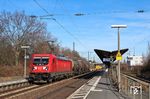 187 108 fährt mit EZ 51601 (Halle Gbf - Mannheim Rbf) durch Frankfurt-Mainkur. (26.02.2019) <i>Foto: Marvin Christ</i>