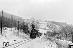 58 1934 im vorösterlichen Schnee des Erzgebirges mit P 3603 nach Johanngeorgenstadt bei Antonsthal. (26.03.1975) <i>Foto: Joachim Schmidt</i>