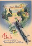 Eine Postkarte, die die Reichsbahn an die Teilnehmer solcher spontanen Sonderfahrten verteilte, deren Ziel den Fahrgästen vorab meistens nicht bekannt war. Der Überraschungseffekt wie auch die von der Reise verschickten Karten sorgten für einen zusätzlichen Werbeeffekt. (1934) <i>Foto: WER</i>
