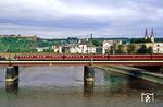 Der DB-Museumszug 430 114 als Sonderzug auf der Moselbrücke in Koblenz. (03.07.1988) <i>Foto: Wolfgang Bügel</i>