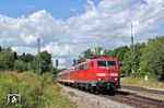 110 040 mit RE 79023 (München - Salzburg) bei Assling. (30.07.2013) <i>Foto: Stefan von Lossow</i>