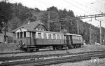ET 4 und ES 104 beim Rangieren im Bahnhof Busenbach. (20.10.1962) <i>Foto: Helmut Röth</i>