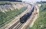 Eine 141 R der SNCF mit einem Schnellzug von Calais nach Boulogne-sur-Mer in Caffier. (09.1968) <i>Foto: Steward Blencowe</i>