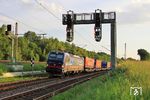 SBB-Cargo 193 520 mit dem "Winner-Zug" DGS 42000 nach Wuppertal-Langerfeld am Abzweig Linden bei Gruiten. (16.06.2021) <i>Foto: Wolfgang Bügel</i>