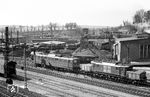 E 93 10 und E 50 072, beide vom Bw Kornwestheim, zu Gast im Bw Ulm. (03.1966) <i>Foto: Georg Kellermann</i>