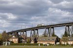 Statt der erwarteten 181 der SEL gab es überraschenden Besuch von 103 222 der Münchener RailAdventure auf der Rendsburger Hochbrücke. (23.03.2021) <i>Foto: Thorsten Eichhorn</i>