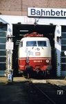 103 128 in ihrer Heimat-Dienststelle Bw Frankfurt/M-1, wo sie von ihrer Inbetriebnahme am 02.04.1971 bis zur Ausmusterung am 30.10.1999 stationiert war. (18.04.1985) <i>Foto: A. Wagner</i>