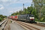 MRCE-Dispolok 189 934 mit einem KLV-Zug in München-Daglfing. (21.08.2015) <i>Foto: Stefan von Lossow</i>
