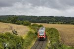648 344, die allgenwärtig auf der Strecke Kiel - Flensburg unterwegs sind, bei Rothenstein.  (19.08.2021) <i>Foto: Thorsten Eichhorn</i>