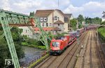 ÖBB 1016.031 mit dem Winner-Zug DGS 44995 auf der neuen Verbindung von Wuppertal-Langerfeld nach Sommacampagna Sona nahe Verona an der Schwebebahn in Wuppertal-Barmen. (28.08.2021) <i>Foto: Wolfgang Bügel</i>