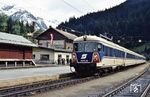 ÖBB 4010.29 als Expresszug "Pfänder" im Bahnhof Langen am Arlberg. (23.09.1984) <i>Foto: A. Wagner</i>