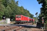 143 138 mit RB 15261 (Limburg - Frankfurt) bei Lorsbach im Taunus. (31.08.2019) <i>Foto: Marvin Christ</i>