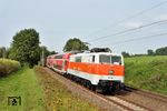 111 111 mit Ersatzzug RB 91791 (für RB 32525) nach Bonn bei Haan-Ellscheid. (13.09.2021) <i>Foto: Zeno Pillmann</i>