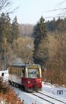 187 017 der Harzer Schmalspurbahnen (HSB) - ein Neubau aus dem Jahr 1999 - bei Elend auf dem Weg nach Nordhausen. (03.2018) <i>Foto: Thorsten Eichhorn</i>