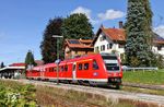 Seit Wegfall der EC-Züge Zürich - München und des "Alex" auf der Allgäubahn herrscht dort auch die Triebwagentristesse. 612 149 wartet im Bahnhof Oberstaufen als RB 57641 auf die Abfahrt nach Immenstadt. (30.09.2021) <i>Foto: Joachim Bügel</i>